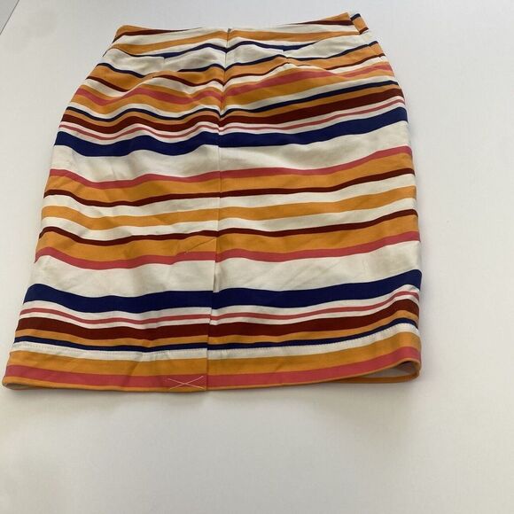 Merona Women’s Stretch Pencil Skirt Fully Lined Mid Rise Size 2 Striped Pockets - Picture 3 of 16